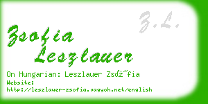 zsofia leszlauer business card